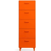 String Furniture String - Relief Kommode mit Beinen, hoch, 41 x 41 x 115 cm, orange
