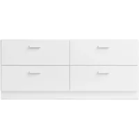 String Furniture String - Relief Kommode mit Sockel, niedrig, 123 x 41 x 46,6 cm, weiß