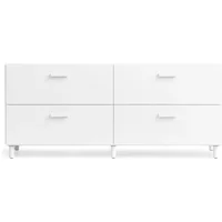 String Furniture String - Relief Kommode mit Beinen, niedrig, 123 x 41 x 46,6 cm, weiß