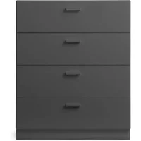 String Furniture String - Relief Kommode mit Sockel, breit, 82 x 41 x 92,2 cm, grau