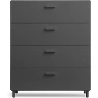 String Furniture String - Relief Kommode mit Beinen, breit, 82 x 41 x 92,2 cm, grau