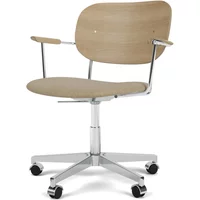 Audo Audo - Co Task Bürostuhl mit Armlehnen, Eiche natur / beige (Stoff Audo Bouclé 02)