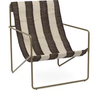 Ferm Living Ferm Living - Desert Lounge Chair, olive / off-white / chocolate