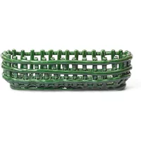 Ferm Living Ferm Living - Keramik Korb oval, emerald green