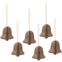 Broste Copenhagen Broste Copenhagen - Chime Bell Deko-Anhänger, Ø 4,5 x H 5 cm, natural brown (6er-Set)