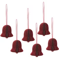 Broste Copenhagen Broste Copenhagen - Chime Bell Deko-Anhänger, Ø 4,5 x H 5 cm, pompeian red (6er-Set)