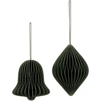Broste Copenhagen Broste Copenhagen - Chime Bell Deko-Anhänger, Ø 8 x H 9 cm, thyme (2er-Set)