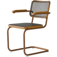 Thonet Thonet - S 64 V Armlehnstuhl, bernstein / Eiche gebeizt / Rohrgeflecht mit Kunststoffstützgewebe dark melange
