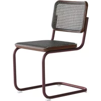 Thonet Thonet - S 32 V Stuhl, kastanie / Eiche gebeizt / Rohrgeflecht mit Kunststoffstützgewebe dark melange