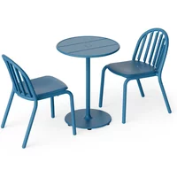 Fatboy Fatboy - Fred's Outdoor Tisch Ø 60 cm + Stuhl (2er Set), wave blue (Exklusive Edition)