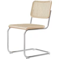 Thonet Thonet - S 32 V Stuhl, Chrom / Esche natur lackiert / Rohrgeflecht mit Kunststoffstützgewebe