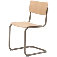 Thonet Thonet - S 43 Stuhl, Classics in Colour, beigegrau / Eiche klar lackiert