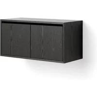 New Works New Works - Hängeschrank mit Türen, niedrig, Esche schwarz