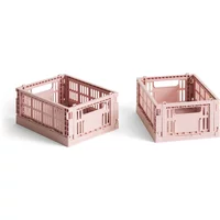 Hay HAY - Colour Crate Korb Mini, 17 x 13 cm, blush, recycled (2er-Set)