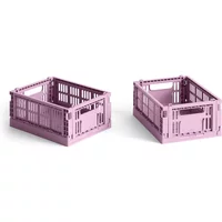 Hay HAY - Colour Crate Korb Mini, 17 x 13 cm, dusty rose, recycled (2er-Set)