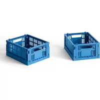 Hay HAY - Colour Crate Korb Mini, 17 x 13 cm, electric blue , recycled (2er-Set)