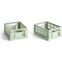 Hay HAY - Colour Crate Korb Mini, 17 x 13 cm, mint, recycled (2er-Set)