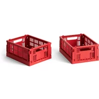 Hay HAY - Colour Crate Korb Mini, 17 x 13 cm, rot, recycled (2er-Set)