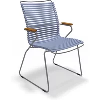 HOUE HOUE - CLICK Outdoor Dining Armlehnstuhl mit hoher Lehne, taubenblau