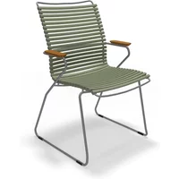 HOUE HOUE - CLICK Outdoor Dining Armlehnstuhl mit hoher Lehne, olivgrün