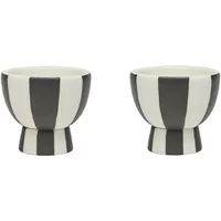 OYOY OYOY - Toppu Eierbecher, weiß / schwarz (2er-Set)