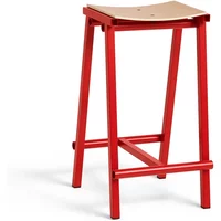 Hay HAY - Taburete 8 Barhocker, niedrig, Eiche natur / signal red