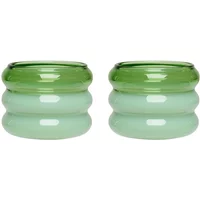 Design Letters Design Letters - Bubble Teelichhalter, grün / milky green (2er-Set)