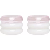 Design Letters Design Letters - Bubble Teelichhalter, pink / milky white (2er-Set)