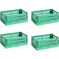 Hay HAY - Colour Crate S Korb-Set, dark mint, recycled (4er-Set)