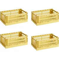 Hay HAY - Colour Crate S Korb-Set, dusty yellow, recycled (4er-Set)