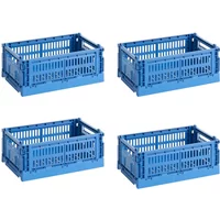 Hay HAY - Colour Crate S Korb-Set, electric blue, recycled (4er-Set)