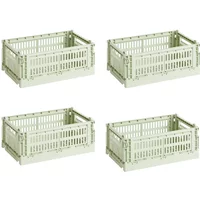 Hay HAY - Colour Crate S Korb-Set, mint, recycled (4er-Set)
