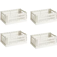 Hay HAY - Colour Crate S Korb-Set, off-white, recycled (4er-Set)