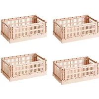 Hay HAY - Colour Crate S Korb-Set, powder, recycled (4er-Set)