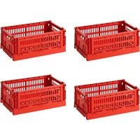Hay HAY - Colour Crate S Korb-Set, red, recycled (4er-Set)
