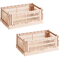 Hay HAY - Colour Crate S Korb-Sset, powder, recycled (2er-Set)