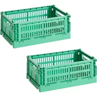 Hay HAY - Colour Crate S Korb-Set, dark mint, recycled (2er-Set)