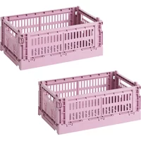 Hay HAY - Colour Crate S Korb-Set, dusty rose, recycled (2er-Set)