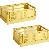 Hay HAY - Colour Crate S Korb-Set, dusty yellow, recycled (2er-Set)