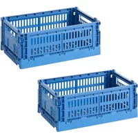 Hay HAY - Colour Crate S Korb-Set, electric blue, recycled (2er-Set)
