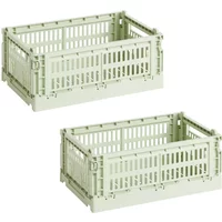 Hay HAY - Colour Crate S Korb-Set, mint, recycled (2er-Set)