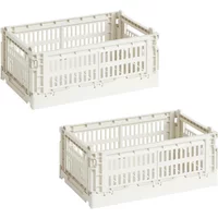 Hay HAY - Colour Crate S Korb-Set, off-white, recycled (2er-Set)