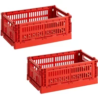 Hay HAY - Colour Crate S Korb-Set, red, recycled (2er-Set)