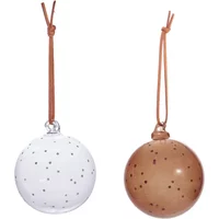 OYOY OYOY - Natale Weihnachtskugel, glas, klar / muskat (2er- Set)