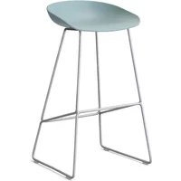 Hay HAY - About A Stool AAS 38 Barhocker H 85, Edelstahl / dusty blue 2.0 (Filzgleiter)