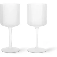 Ferm Living Ferm Living - Ripple Weißweinglas, frosted (2er-Set)