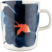 Marimekko Marimekko - Oiva Valssi Becher mit Henkel, 250 ml, weiß / blau / orange