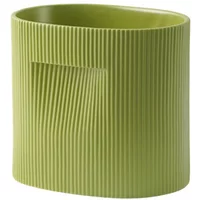 Muuto Muuto - Ridge Blumentopf, H 24 cm, moosgrün