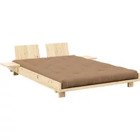 Karup Karup - Social Bett 140 x 200 cm, komplett-Set, mocca / Kiefer klar