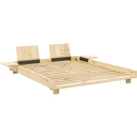 Karup Karup - Social Bett inkl. Rückenlehne und 2 Nachttischen, 160 x 200 cm, Kiefer klar